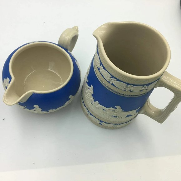 COPELAND SPODE JASPER Hunting Scene Jug And Creamer - Picture 7 of 7